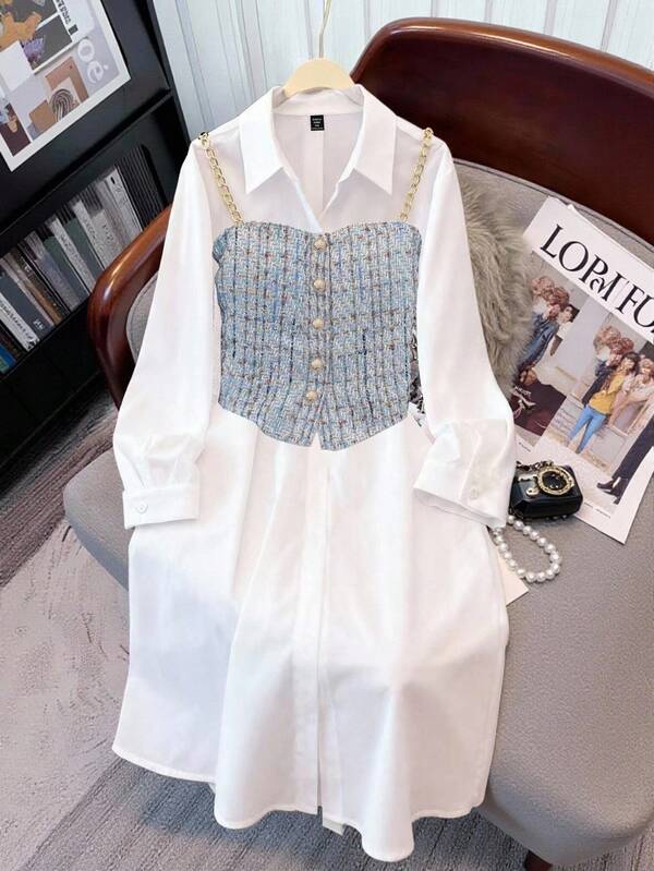 Regalyn Conjunto de 2 piezas de top de tirantes y vestido de moda para mujer de talla grande