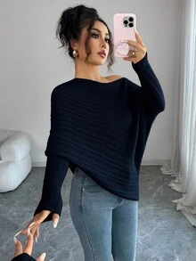 Elenzga Áo len dài tay thu/đông nữ, hòa nhạc lễ hội ngày lễ, phong cách đường phố Stockholm cổ điển, trang phục công sở giáo viên, trang phục thanh lịch cho buổi hẹn hò - Xanh đậm - Xem 6