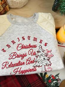 DAZY Christmas Young Girl Fall Clothes Young Girls Round Neck Knit Fleece Sweatshirt,Winter - Grey - View 6