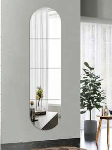 4 Pcs Shatterproof Full Length Acrylic Mirror - Unbreakable, Frameless Self-Adhesive, Acrylic Mirror Stickers Mirror Tile Set - Great For Bedrooms, Home Gyms And Closets - Easy To Install, Space-Saving Design, Wallpaper, Wallpaper Peel And Stick, Easy To Use, Not Easy To Damage Room Decor Home Decor Wall Decor Wall Stickers Wall Sticker Mirror Wall Wall Mirror Mirror For Room Bathroom Decor Living Room Decor - White - View 2