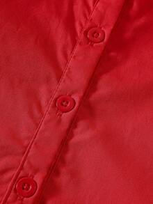 SHEIN Playful Pals Camicia a maniche lunghe con colletto alla coreana per neonati/bambini piccoli, adatta per tutti i giorni, attività all'aperto, vacanze, scuola, tutte le stagioni