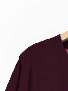 EMERY ROSE T-shirt décontracté ample à col en V pour femmes, best-seller, automne/hiver