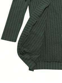 EMERY ROSE Women's Casual Ribbed Brushed Open Front Side Pocket Shorts Jacket, Lightweight - Green - View 8