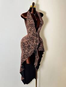 Mistrie 女式无袖露背印花连衣裙 - 彩色 - 查看 4