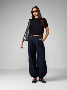 MISSGUIDED Classic Polo Style Ribbed Knit Crop Top Button Front Collared Fashion Short Sleeve Casual Summer Spring Lightweight Urban Basic Essential - Black - View 3