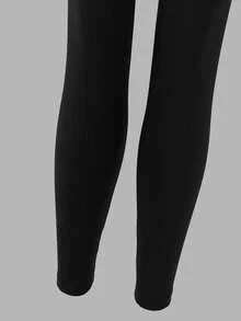 Sparklyn 少女运动服套装，白色数码印花和黑色蝴蝶结圆领运动衫，黑色紧身裤，舒适合身 - 灰色 - 查看 6