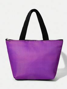 LOONEY TUNES X SHEIN Halloween Cartoon Chicken Pattern Lunch Box Bag, Suitable For Office Workers And Students, Preppy Color Block Design - Multicolor - View 4