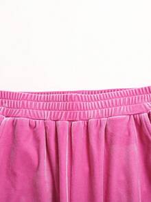 2pcs/Set Young Girls Elegant Fashion Comfortable Party & Street Velvet Hoodie Sweatshirt Jacket & Loose Fit Sweatpants Set, Pink Faux Fur Patchwork, Cute Casual Retro Autumn/Winter, Matching Mother-Daughter, Sister Sets Pink Clothes Pink Outfit Full Outfit Set Valentines Day Pink Outfit Pink Set Christmas Clothes Pink Outfit Teen - Pink - View 7