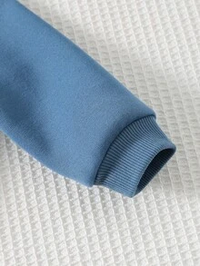 Cozy Pixies Set de 2 piezas de suéter de cuello redondo de manga larga y pantalones de cintura elástica en color contrastante para bebé niño