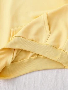 Tween Girl Casual Cute Pink Bow Embroidered Sweatshirt - Yellow - View 8