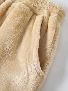 JNSQ Pantalon maxi casual en polaire épaisse et oversize pour préadolescentes, convient pour le port quotidien, les activités extérieures, les vacances, le streetwear, les fêtes et les loisirs