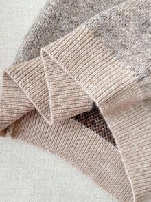 SHEIN Tween 女童毛衣套装，全新秋冬系列，卡其色和棕色，蝴蝶结和豹纹图案，Y2K 风格百褶裙套装，宽松廓形和百搭短裙，舒适优质面料，适合女孩参加各种场合 - 彩色 - 查看 10