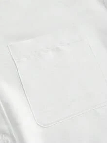 SHEIN Essnce Solid Color Shirt & Pants Two Piece Set - White - View 6