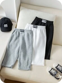 SHEIN 3件套男婴保暖宽松阔腿裤套装，舒适百搭休闲基础纯色运动裤，适合室内、室外、日常穿着、运动、派对、拍照、节日、街头穿搭、秋冬季运动裤 - 彩色 - 查看 8