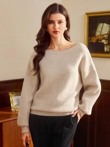 Vintamour Women's Crew Neck Bowknot Casual Sweater Winter Clothes For Women New Year Women's Clothes