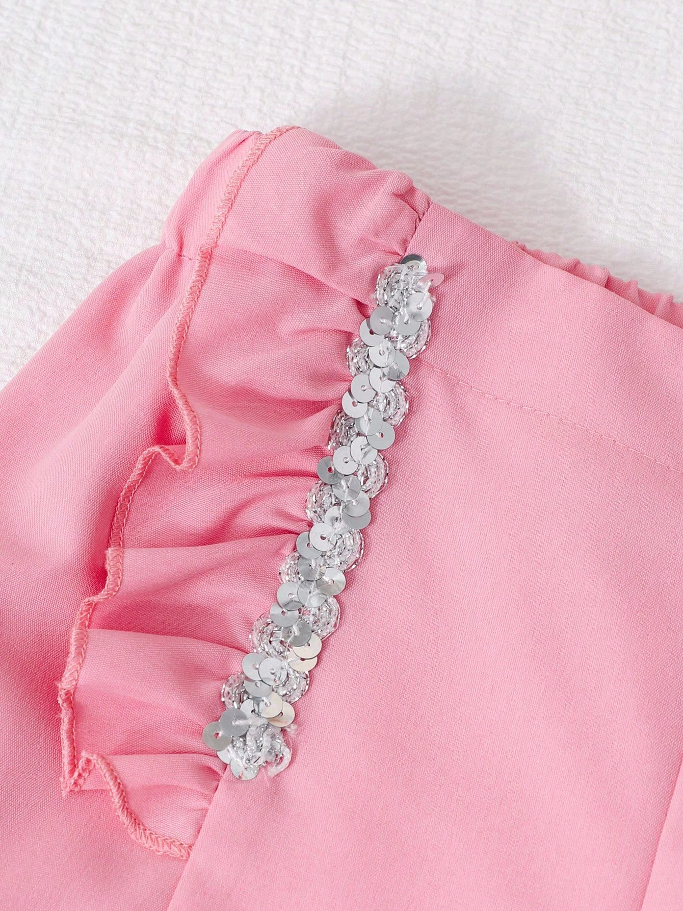 SHEIN بدلة بليزر أنيقة مزينة بالكريستال الأبيض مصن...