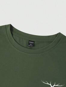 Manfinity Homme Men T-Shirts Fit Crew Neck Short Sleeve Eagle Casual Simple Summer Polyester Tee, Men Summer Tshirts - Multicolor - View 4