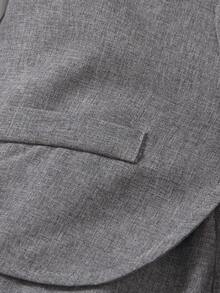 SHEIN 2 件儿童绅士套装，包括长袖背心夹克和及踝长裤，适合学校、生日派对、婚礼、洗礼的正式西装，优雅复古风格 - 灰色 - 查看 8