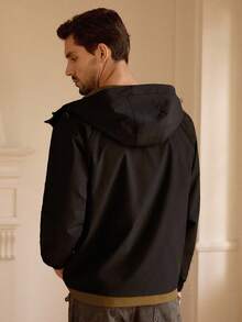Manfinity VCAY Chaqueta con cremallera de manga larga para hombre Li Na, para otoño e invierno - Negro - Ver 3
