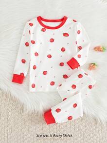 Cozy Pixies Set pigiama da 2 pezzi per bambina, con maglietta a maniche lunghe con collo a giro e stampa di orsetto cartoni animati, e pantaloni lunghi a vita elastica, in maglia morbida