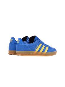 Adidas Giày thể thao trong nhà Originals Gazelle dành cho nam, màu xanh dương/xanh lam/đế cao su JQ2691 - Màu xanh lam / Lưu huỳnh nguyên chất / Cao su - Xem 2
