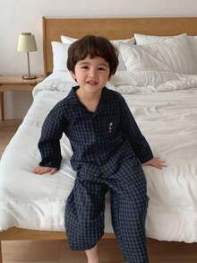 Hapijoa Toddler Boys Home Clothes For Fall - Navy Blue - View 4