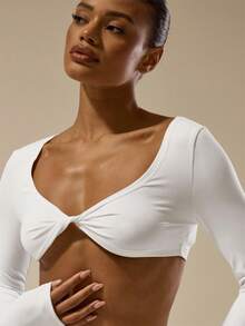 MUSERA ESSENTIALS Buttery Soft Twist Front Long Sleeve Top Basic Casual Holiday Fall Autumn Winter ,Elegant