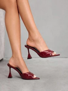 CUCCOO SZL Women's Fashion Sexy Elegant Pointed Toe High Heel Sandals - Burgundy - View 9