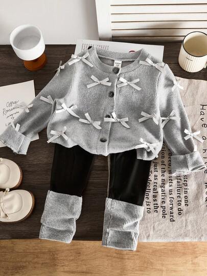 Cute Minimalist Casual Daily Versatile Fashionable Young Girls Set, Autumn/Winter