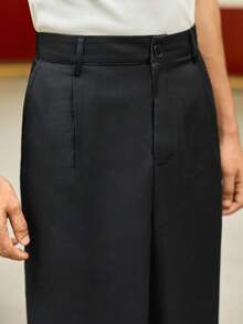 Quần dài nam STONE DISTRICT màu trơn, dáng rộng thoải mái, đa năng cho mùa thu, phong cách công sở trang trọng, từ thu xuân đến hè, phong cách retro Mỹ, unisex, dáng rộng thoải mái cho trang phục mùa hè – Phù hợp cho mặc hàng ngày và trang phục nghỉ hè. - màu đen - Xem 6