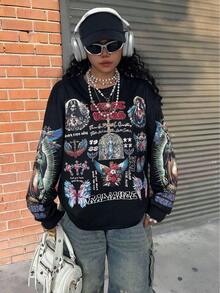 Rovax 女式字母印花常规宽松圆领长袖运动衫 - 彩色 - 查看 5