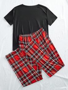 SHEIN Women's Casual Fashion Pajama Set, Summer - Multicolor - View 2