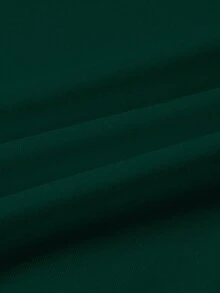 EMERY ROSE A Large-Sized Dark Green Round-Neck Long-Sleeved T-Shirt, Comfortable And Versatile - Dark Green - View 4