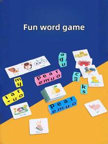 40 Cards 3D Letter Blocks Word Spelling Game Vocabulary Building Educational Toy Set For Preschool Kindergarten Classroom Holiday Gift Parent Child Interaction Learning Activities - Multicolor - View 3