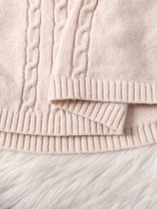 SHEIN 少女拼色抽绳荷叶边腰短款优雅针织毛衣裙，适合秋冬季，返校季，干净女孩，通勤优雅连衣裙