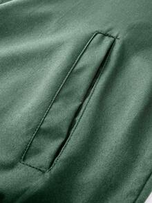 Manfinity Homme Men's Autumn Contrast Color Zipper Collar Casual Baseball Jacket - Mint Green - View 6