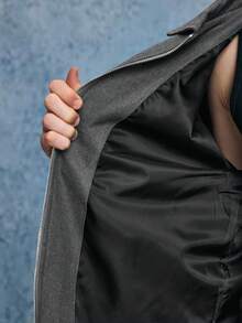 ROMWE MEN Men Floral Embroidered Zip-Up Casual Long Sleeve Collared Jacket, Fall - Black - View 9