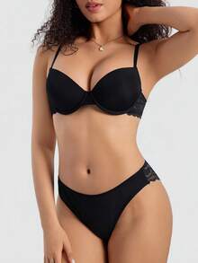 SHEIN Set de 2 piezas de sujetador con copa moldeada de unicolor y cómodo