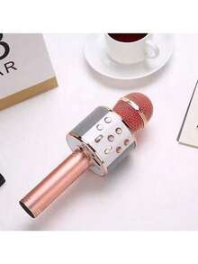 Microphone Audio Integrated Microphone Home Singing K Wireless Bluetooth Can Be Inserted TF ,USBCard Play Music Outdoor Party Family Gathering,Microphone,Mic,Wireless Microphone - 彩色 - 查看 4