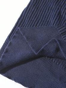 Manfinity Mode Áo len cổ lọ tay dài màu trơn cỡ lớn dành cho nam, mùa thu/đông - Màu xanh hải quân - Xem 8