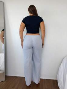 Nezia Cruz Petite Ladies Pink And White Casual Home Striped Trousers Suitable For Spring And Summer,Cargo Pants - Blue - View 2