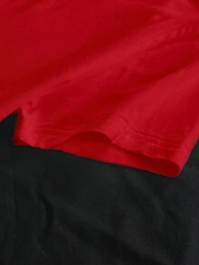 StreetHx 女式夏季 V 领紧身 T 恤，朋克亚文化骷髅动漫印花短袖 V 领 T 恤，红色 - 紅色 - 查看 3
