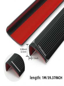 1 件 1 米/3.3 英尺楼梯鼻橡胶边缘，防滑自粘台阶边缘保护器，撕下并粘贴楼梯鼻，适用于室外和室内