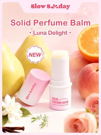 Slow Sunday Solid Perfume Balm (Luna Delight) , Long-Lasting Fragrance, Perfume For Women, Mini Perfume, Sweet, Romantic & Charming, Floral Fruity, With Vanilla, Pear, Musk; Perfect For Date Time, Daily Commute & Vacation, Non-Alcoholic, Travel-Friendly, Great For Halloween, Thanksgiving, Dating, Birthday, Anniversary, For Fall/Autumn, K Beauty, For Christmas's Day Holidays, Christmas Party, Christmas Gift