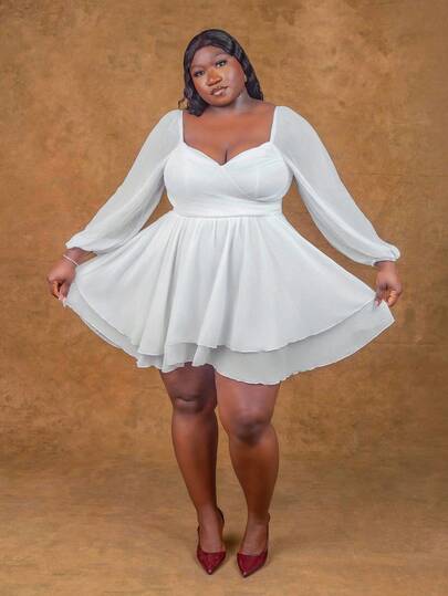 green emerald velvet dress Plus-Size Off-Shoulder Prom Dress with Long Sleeves– PromGirl main image 1