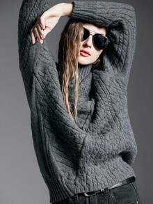 MYSTAURA Women's Casual Solid Color Stand Collar Sweater, Autumn/Winter