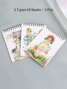 1pc A6 30Sheet Cartoon Sketchbook Spiral Notebook Thick Paper Drawing Doodle Journal For Students Teens Adults Office School Art Class Creative Writing Travel Diary Gift Idea Kawaii Cute Aesthetic Stationery - Multicolor - View 11