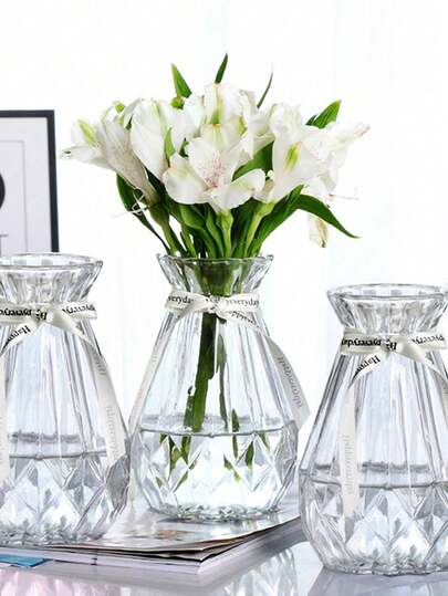 1pc Glass Vase Hydroponic Plants Groen Pothos Dried Flower Living Room ation Arrangement Ornament view 2