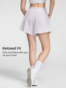 GLOWMODE VitalSwift 快干輕量口袋短裙短褲，內置衣服抗菌，中等運動強度網球高爾夫健身房夏季運動 - 粉色 - 查看 8