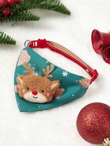 PETSIN 1 圣诞宠物围巾，宠物项圈，可爱猫咪圣诞配饰，狗颈圈，猫项圈，口水毛巾，宠物圣诞装饰，宠物 - 彩色 - 查看 4